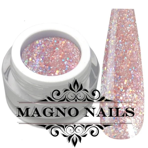 Rosa Nude Glitter Rainbow Gel